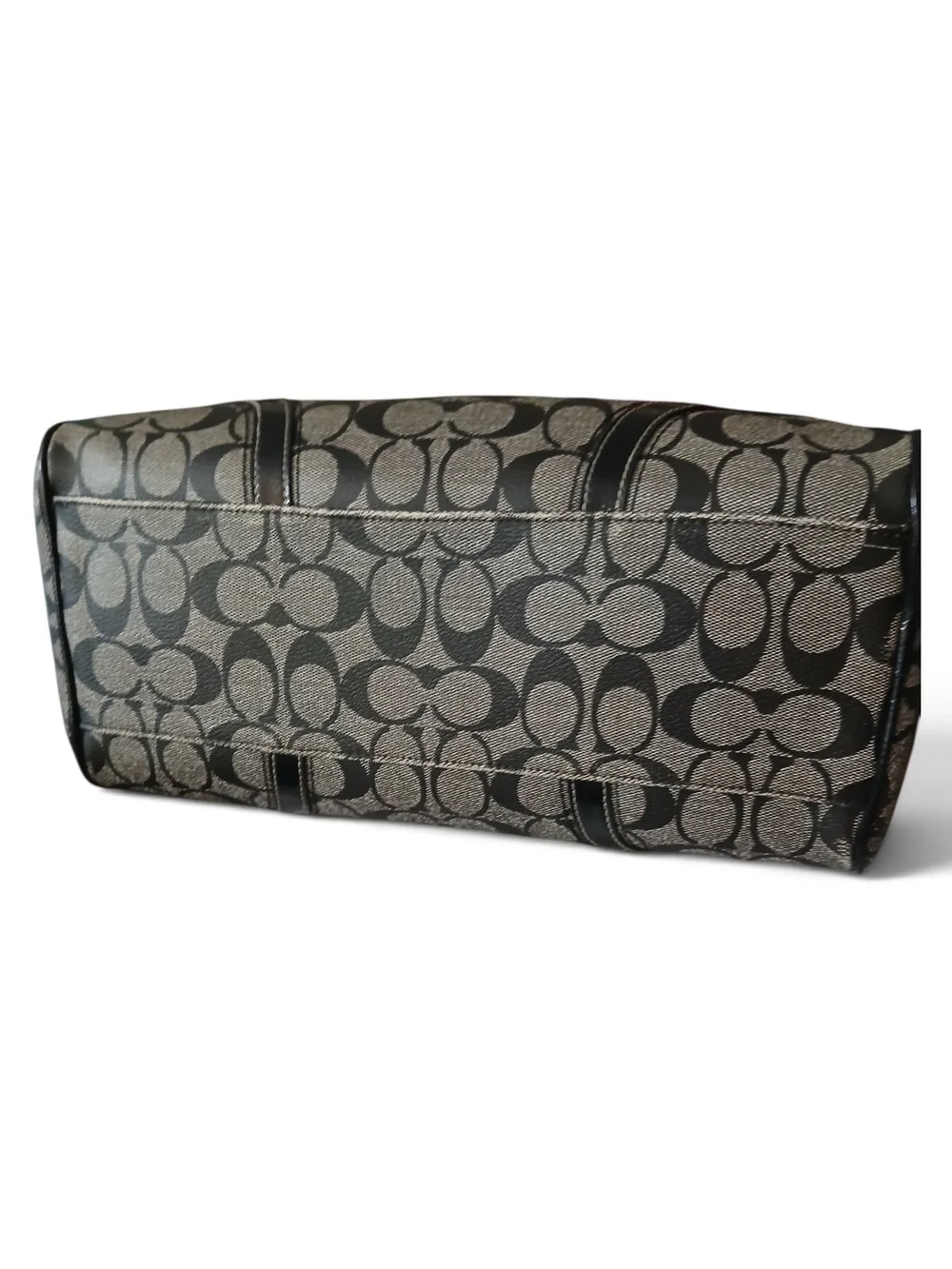 COACH Peyton Signature Canvas Black & Gray Satchel Bag
